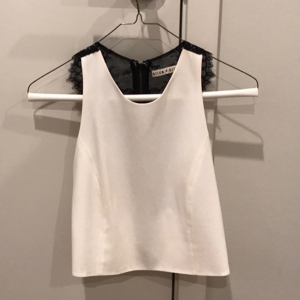 ALICE + OLIVIA white crop top